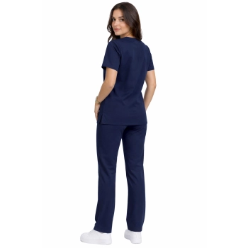 Komplet medyczny damski klasyczny ciemny granat casual premium roz. XS
